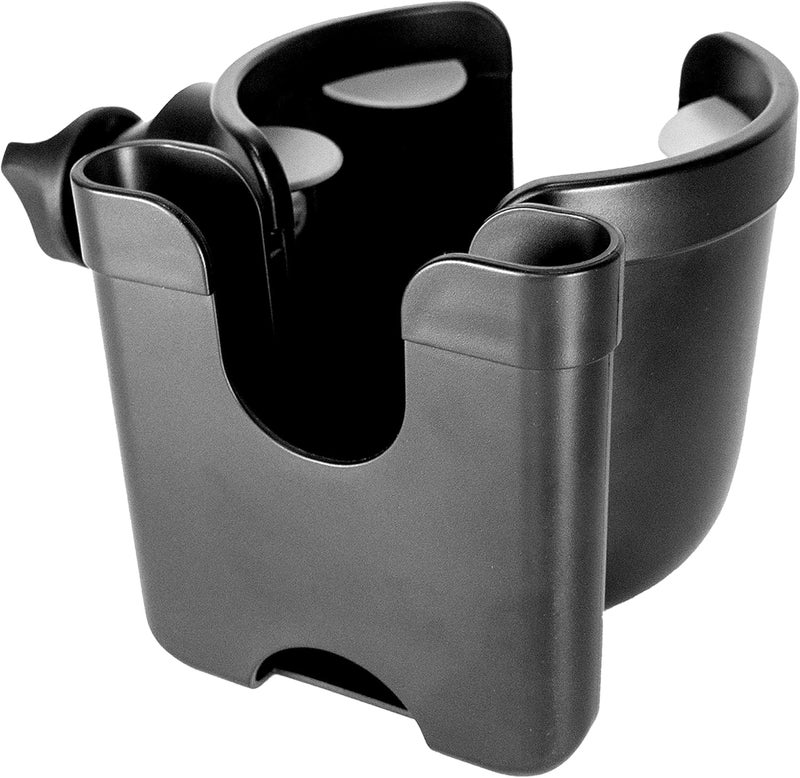 Stander Universal Cup Holder Accessory, Adjustable Drink and Phone Storage Compartment for Walkers, Rollators, Strollers, Wheelchairs, and Scooters, Black - Image 1